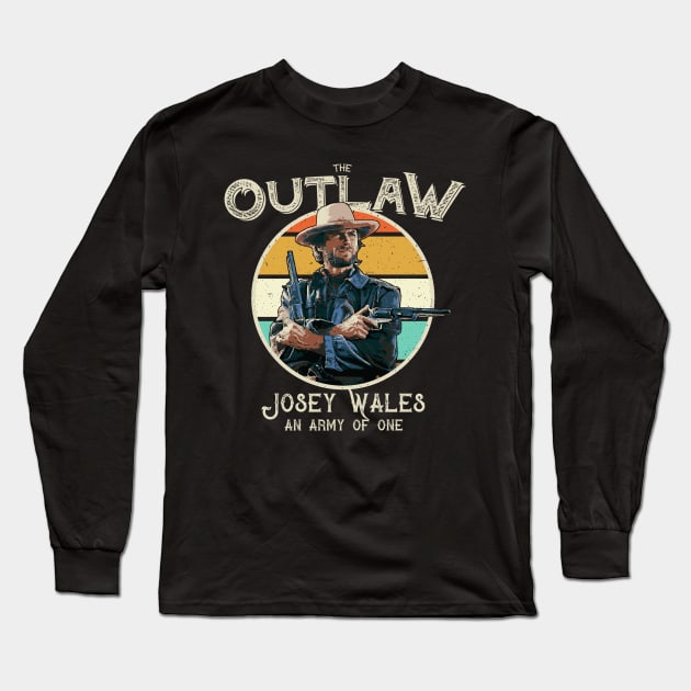 Outlaw Josey Wales Long Sleeve T-Shirt by Alema Art